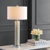 image:imageSAFAVIEH Lighting Collection  Set of 2 Ollie Modern Contemporary Cream Faux Woven Leather 32Inch Table Lamps LED Bulbs Included Bedroom Living Room Home Office LIT4404LSET2Cream Faux Snakeskin  Set of 2