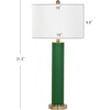 image:imageSAFAVIEH Lighting Collection  Set of 2 Ollie Modern Contemporary Cream Faux Woven Leather 32Inch Table Lamps LED Bulbs Included Bedroom Living Room Home Office LIT4404LSET2Dark Green Woven  Set of 2