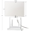 image:imageSAFAVIEH Lighting Collection Town Square Modern Square Crystal 21inch Bedroom Living Room Home Office Desk Nightstand Table Lamp LED Bulb IncludedClearWhite  with USB