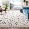 image:imageSAFAVIEH Moroccan Fringe Shag Collection Area Rug  53 x 76 Ivory amp Grey Boho Tribal Design NonShedding amp Easy Care 2inch Thick Ideal for High Traffic Areas in Living Room Bedroom MFG333AIvoryGrey