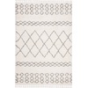 image:imageSAFAVIEH Moroccan Fringe Shag Collection Area Rug  53 x 76 Ivory amp Grey Boho Tribal Design NonShedding amp Easy Care 2inch Thick Ideal for High Traffic Areas in Living Room Bedroom MFG343AIvoryGrey