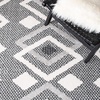 image:imageSAFAVIEH Moroccan Tassel Shag Collection Accent Rug  45 x 65 Ivory amp Light Blue 075inch Thick Ideal for High Traffic Areas in Entryway Living Room Bedroom MTS452BIvoryBlack