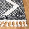 image:imageSAFAVIEH Moroccan Tassel Shag Collection Accent Rug  45 x 65 Ivory amp Light Blue 075inch Thick Ideal for High Traffic Areas in Entryway Living Room Bedroom MTS452BIvoryBlack