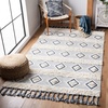 image:imageSAFAVIEH Natura Collection Accent Rug  4 x 6 Ivory amp Blue Handmade Moroccan Boho Tassel Wool Ideal for High Traffic Areas in Entryway Living Room Bedroom NAT678AIvoryBlue