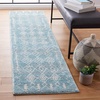 image:imageSAFAVIEH Tunisia Collection Area Rug  53 x 77 Aqua amp Ivory Moroccan Tribal Design NonShedding amp Easy Care Ideal for High Traffic Areas in Living Room Bedroom TUN736JAquaIvory