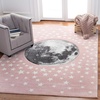 image:imageSAFAVIEH Carousel Kids Collection Area Rug  53 Square Pink amp Grey NonShedding amp Easy Care Ideal for High Traffic Areas for Boys amp Girls in Playroom Nursery Bedroom CRK135U