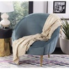 image:imageSAFAVIEH Home Adara Natural and Gold 50 x 60inch Knit Blanket Throw
