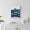image:imageSAFAVIEH Home Collection Echo Denim BlueGreen 16 x 20inch Modern Abstract Framed Wall Art for Bedroom Living Room Foyer Dining Area Entryway