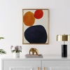 image:imageSAFAVIEH Home Collection Primary Objective Denim BlueRedGold 18 x 24inch Modern Abstract Framed Wall Art for Bedroom Living Room Foyer Dining Area Entryway