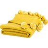 image:imageSAFAVIEH Home Collection Shae Mustard 50 x 70inch Pom Pom Decorative Throw BlanketMustard