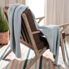 image:imageSAFAVIEH Home Liliana 50 x 60inch Knit Blanket Throw Dull BlueNatural