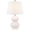 image:imageSAFAVIEH Lighting Collection Everlee Modern Contemporary Ivory Ceramic Double Gourd 22inch Bedroom Living Room Home Office Desk Nightstand Table Lamp LED Bulb IncludedIvory