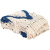 image:imageSafavieh Home Collection Lila Grace Boho Navy and Beige Fringe 50 x 60inch Throw BlanketNavy  Beige