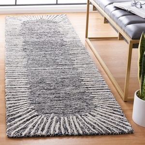 image:imageSAFAVIEH Abstract Collection Area Rug  5 x 8 Black amp Ivory Handmade Wool Ideal for High Traffic Areas in Living Room Bedroom ABT478ZBlackIvory