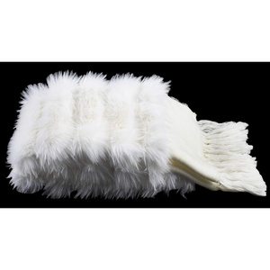 image:imageSAFAVIEH Alexi Faux Fur Bed Runner Throw Blanket WhiteWhite