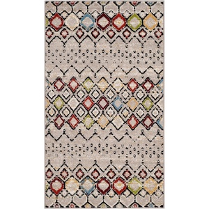 image:imageSAFAVIEH Amsterdam Collection Area Rug  9 x 12 Ivory amp Multi Moroccan Boho Design NonShedding amp Easy Care Ideal for High Traffic Areas in Living Room Bedroom AMS108KLight GreyMulti