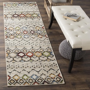 image:imageSAFAVIEH Amsterdam Collection Area Rug  9 x 12 Ivory amp Multi Moroccan Boho Design NonShedding amp Easy Care Ideal for High Traffic Areas in Living Room Bedroom AMS108KIvoryMulti