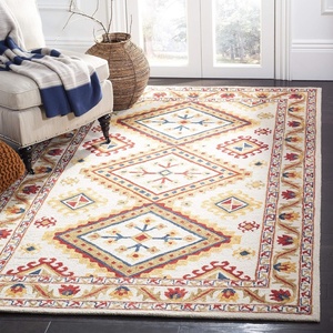 image:imageSAFAVIEH Area Rug 8x10  Aspen Collection  Large  Ivory amp Multi Handmade Wool Moroccan Boho Tribal Design Ideal for Living Room Bedroom Office Dining Space APN706AIvoryMulti
