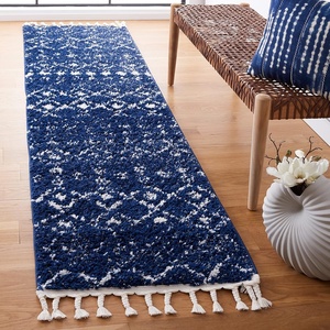 image:imageSAFAVIEH Area Rug 8x10  Berber Fringe Shag Collection  Large  Cream amp Dark Grey Moroccan Design NonShedding amp Easy Cleaning Thick Pile Ideal for Living Room Bedroom Dining Space BFG516ANavyIvory