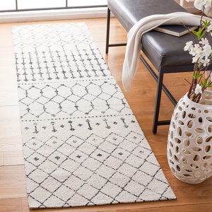 image:imageSAFAVIEH Area Rug 8x10  Classic Vintage Collection  Large  Beige amp Black Handmade Cotton Moroccan Boho Design Ideal for Living Room Bedroom Office Dining Space CLV127ABeigeBlack