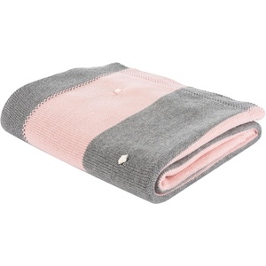 image:imageSAFAVIEH Baby Collection Bubble Stripe Grey and Pink 32 x 40 Cotton Throw Blanket
