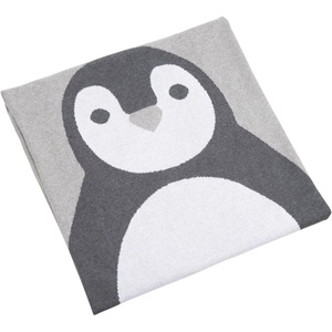 image:imageSAFAVIEH Baby Collection Olly Penguin Grey and White 32 x 40 Cotton Throw Blanket