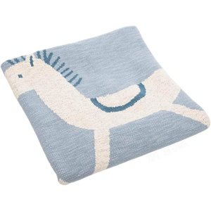 image:imageSAFAVIEH Baby Collection Tater Trot Light Blue 32 x 40 Cotton Throw Blanket 34x41Blue