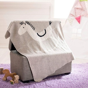 image:imageSAFAVIEH Baby Collection Tater Trot Light Blue 32 x 40 Cotton Throw Blanket 34x41Grey  Black