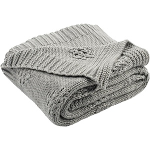 image:imageSAFAVIEH Cozy Knit Throw Blanket Medium GreyLight Grey