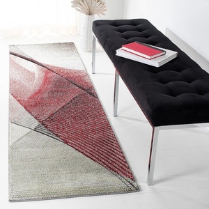 image:imageSAFAVIEH Hollywood Collection Area Rug  9 x 12 Grey amp Teal MidCentury Modern Design NonShedding amp Easy Care Ideal for High Traffic Areas in Living Room Bedroom HLW715DGreyRed