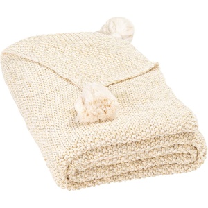 image:imageSAFAVIEH Home Collection Mari Boho BeigeGold Cotton 50 x 60inch Tassel Sofa Chaise Lounge Club Chair Living Room Bedroom Decorative Throw Blanket THR235A5060