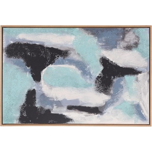 image:imageSAFAVIEH Home Collection Offshore Mists 36 x 24 Framed Linen Canvas Wall Art Decor Ideal for Living Room Bedroom Foyer Entryway