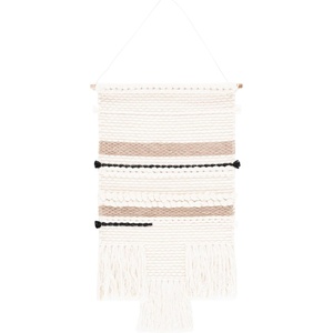 image:imageSAFAVIEH Home Collection Sedona 119 IvoryBlack Boho Tribal Woven Wool amp Linen Tassel Fringe Tapestry Hanging Wall Art