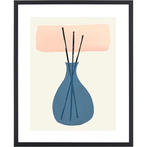 image:imageSAFAVIEH Home Collection Sticks in the City Blush PinkBlue 16 x 20inch Modern Framed Wall Art for Bedroom Living Room Foyer Dining Area Entryway