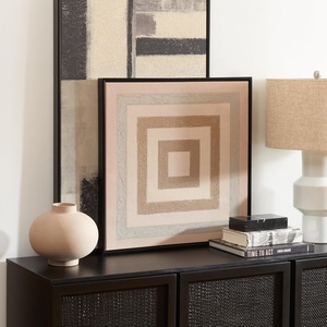 image:imageSAFAVIEH Home Collection Stonebridge Modern Contemporary 24 x 24inch Framed Wall Art Decor