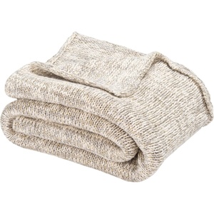 image:imageSAFAVIEH Home Panna Light Grey and Gold 50 x 60inch Knit Blanket Throw