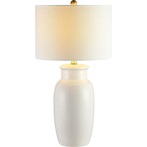 image:imageSAFAVIEH Lighting Collection Norsi Modern Contemporary Ivory Ceramic 27inch Bedroom Living Room Home Office Desk Nightstand Table Lamp LED Bulb Included