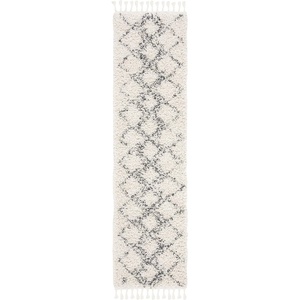 image:imageSAFAVIEH Pro Luxe Shag Collection Area Rug  5 x 8 Blue amp Creme Moroccan Boho Tassel Design NonShedding amp Easy Care 24inch Thick Ideal for High Traffic Areas in Living Room Bedroom PLX432LCreamBlue