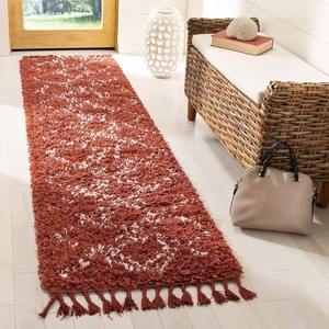 image:imageSAFAVIEH Pro Luxe Shag Collection Area Rug  5 x 8 Blue amp Creme Moroccan Boho Tassel Design NonShedding amp Easy Care 24inch Thick Ideal for High Traffic Areas in Living Room Bedroom PLX432LRustCreme