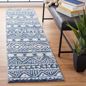image:imageSAFAVIEH Tunisia Collection Area Rug  53 x 77 Navy amp Ivory Moroccan Tribal Design NonShedding amp Easy Care Ideal for High Traffic Areas in Living Room Bedroom TUN739NNavyIvory