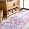 image:imageMartha Stewart x SAFAVIEH Machine Washable Area Rug Collection  5 x 7 Red amp Blue Slip Resistant amp Easy Cleaning Ideal for Ideal for Living Room Bedroom Dining Space MSRW148MRedBlue