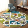 image:imageSAFAVIEH Area Rug 8x10  Carousel Kids Collection  Large  Brown amp Beige NonShedding amp Easy Cleaning Ideal for Boys amp Girls in Playroom Nursery Bedroom CRK193TGreenGrey