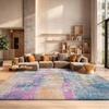 image:imageSAFAVIEH Area Rug 8x10  Madison Collection  Large  Blue amp Fuchsia Boho Chic Watercolor Design NonShedding amp Easy Cleaning Ideal for Living Room Bedroom Office Dining Space MAD123CBlueFuchsia