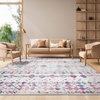 image:imageSAFAVIEH Area Rug 8x10  Madison Collection  Large  Ivory amp Fuchsia Moroccan Boho Distressed Design NonShedding amp Easy Cleaning Ideal for Living Room Bedroom Office Dining Space MAD798AGreyPurple