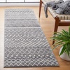 image:imageSAFAVIEH Area Rug 8x10  Madison Collection  Large  Ivory amp Fuchsia Moroccan Boho Distressed Design NonShedding amp Easy Cleaning Ideal for Living Room Bedroom Office Dining Space MAD798ACharcoalIvory