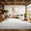 image:imageSAFAVIEH Area Rug 8x10  Madison Collection  Large  Ivory amp Fuchsia Moroccan Boho Distressed Design NonShedding amp Easy Cleaning Ideal for Living Room Bedroom Office Dining Space MAD798AIvoryCharcoal