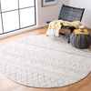 image:imageSAFAVIEH Area Rug 8x10  Madison Collection  Large  Ivory amp Fuchsia Moroccan Boho Distressed Design NonShedding amp Easy Cleaning Ideal for Living Room Bedroom Office Dining Space MAD798AIvoryCharcoal