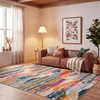 image:imageSAFAVIEH Area Rug 8x10  Madison Collection  Large  Ivory amp Multi Boho Abstract Distressed Design NonShedding amp Easy Cleaning Ideal for Living Room Bedroom Office Dining Space MAD417CIvoryMulti