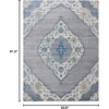 image:imageSAFAVIEH Area Rug 8x10  Madison Collection  Large  Light Grey amp Fuchsia Boho Chic Medallion Design NonShedding amp Easy Cleaning Ideal for Living Room Bedroom Office Dining Space MAD153RLight Grey  Blue