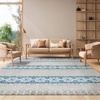 image:imageSAFAVIEH Area Rug 8x10  Madison Collection  Large  Navy amp Ivory Boho Chic Design NonShedding amp Easy Cleaning Ideal for Living Room Bedroom Office Dining Space MAD797NGreyTurquoise